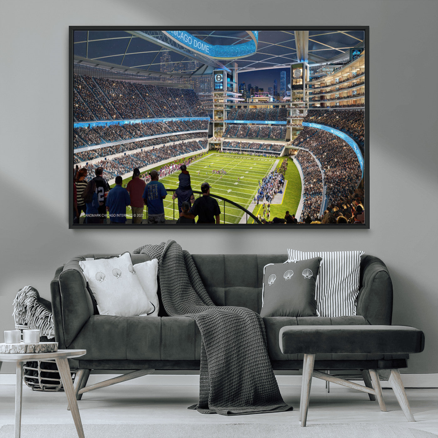 MGV-FC-36X24 - Chicago Bears Soldiers Field Wall Art Canvas Print – Framed Football Stadium Artwork for Sports