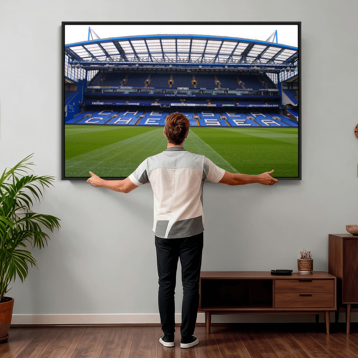 38616413CHELSA-MGV-CV-36X24 - Stamford Bridge Chelsea Football Stadium Canvas Wall Art