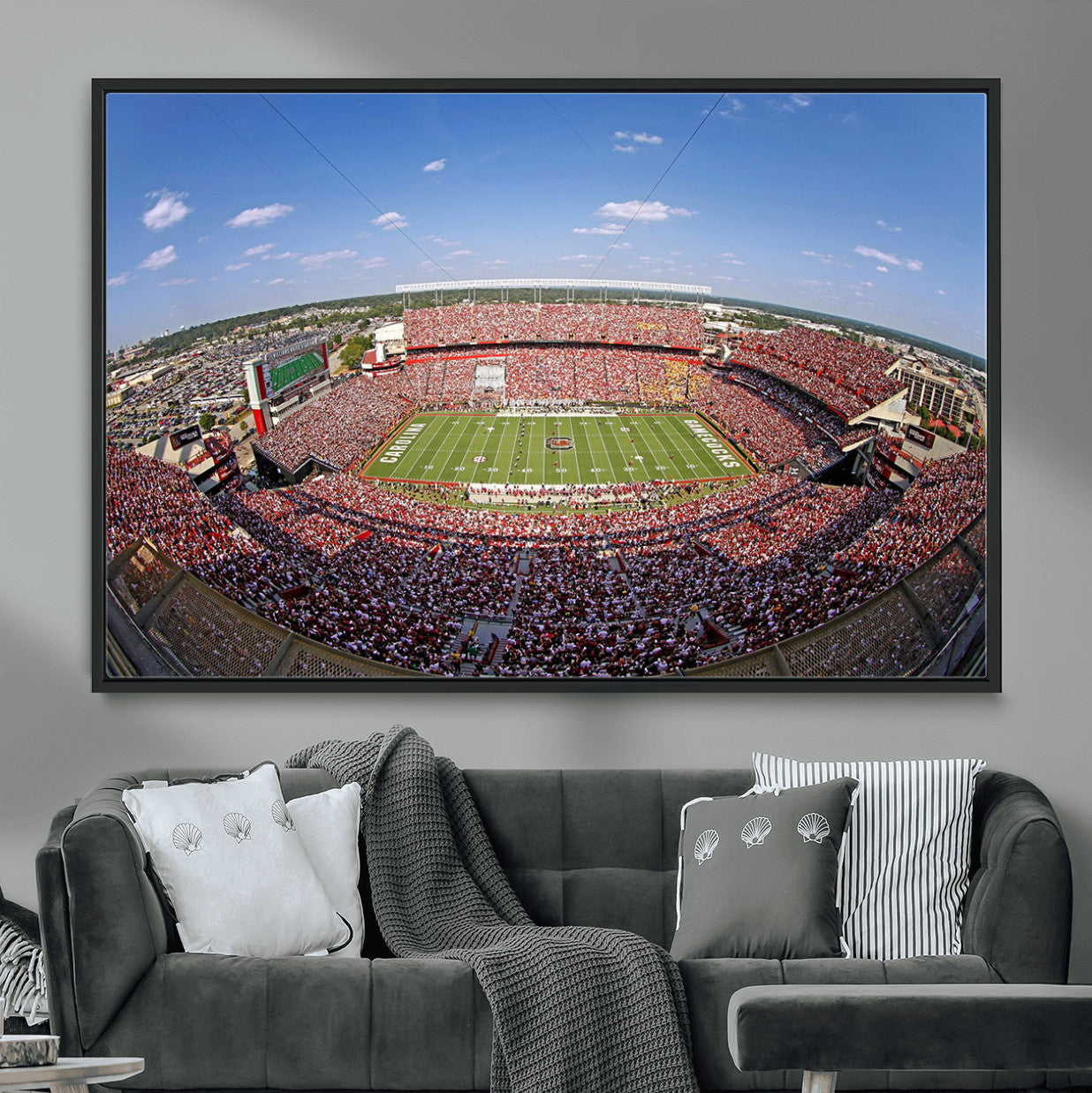 29492070-MGV-FC-36X24 - William Brice Stadium Wall Art Canvas Print – Stadium Crowd Sports Field Outdoor Event Football Game Artwork for Home Office