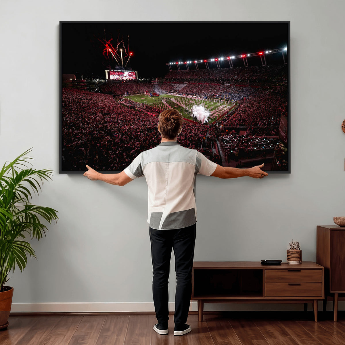 60690191-MGV-CV-36X24 - William Brice Stadium Wall Art Print, Baseball Game Room