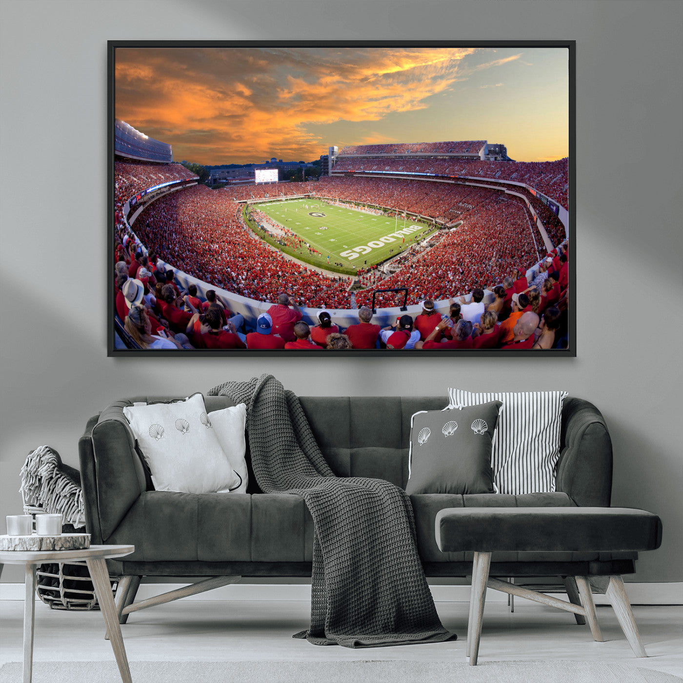 73680988-MGV-FC-36X24-Dooley Stadium Wall Art Print, Sports Arena Canvas Wall Art, Dooley Field at Sanford Stadium Canvas Print, Modern Athletic Field Art Printing