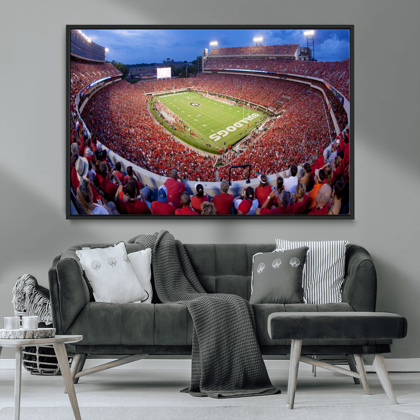 10244378-MGV-FC-36X24-Dooley Stadium Wall Art Print, Sports Arena Canvas Wall Art, Dooley Field at Sanford Stadium Canvas Print, Modern Athletic Field Art Printing