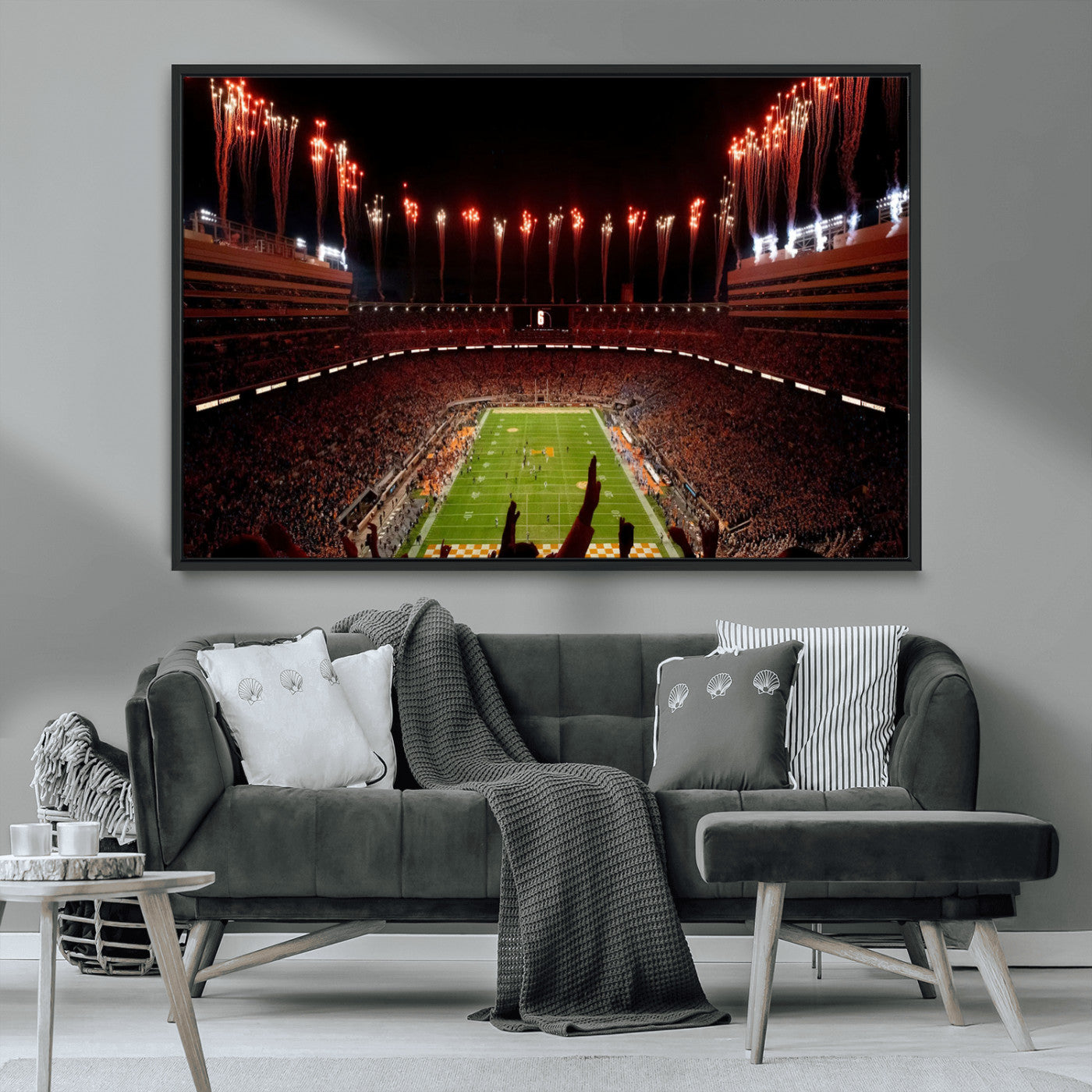 73358115-MGV-FC-36X24-Tennessee Neyland Stadium Wall Art Print, Sports Arena Canvas Wall Art, Panoramic Stadium Canvas Print, Modern Athletic Field Art Printing