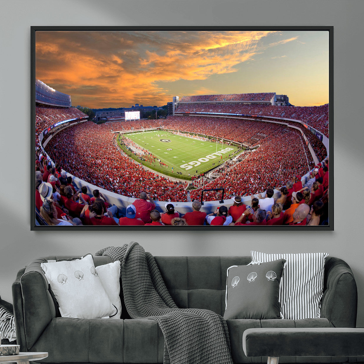 73680988-MGV-FC-36X24 - Dooley Stadium Wall Art, Sports Arena Canvas Print, Dooley Field Sanford Stadium Artwork for Home, Office