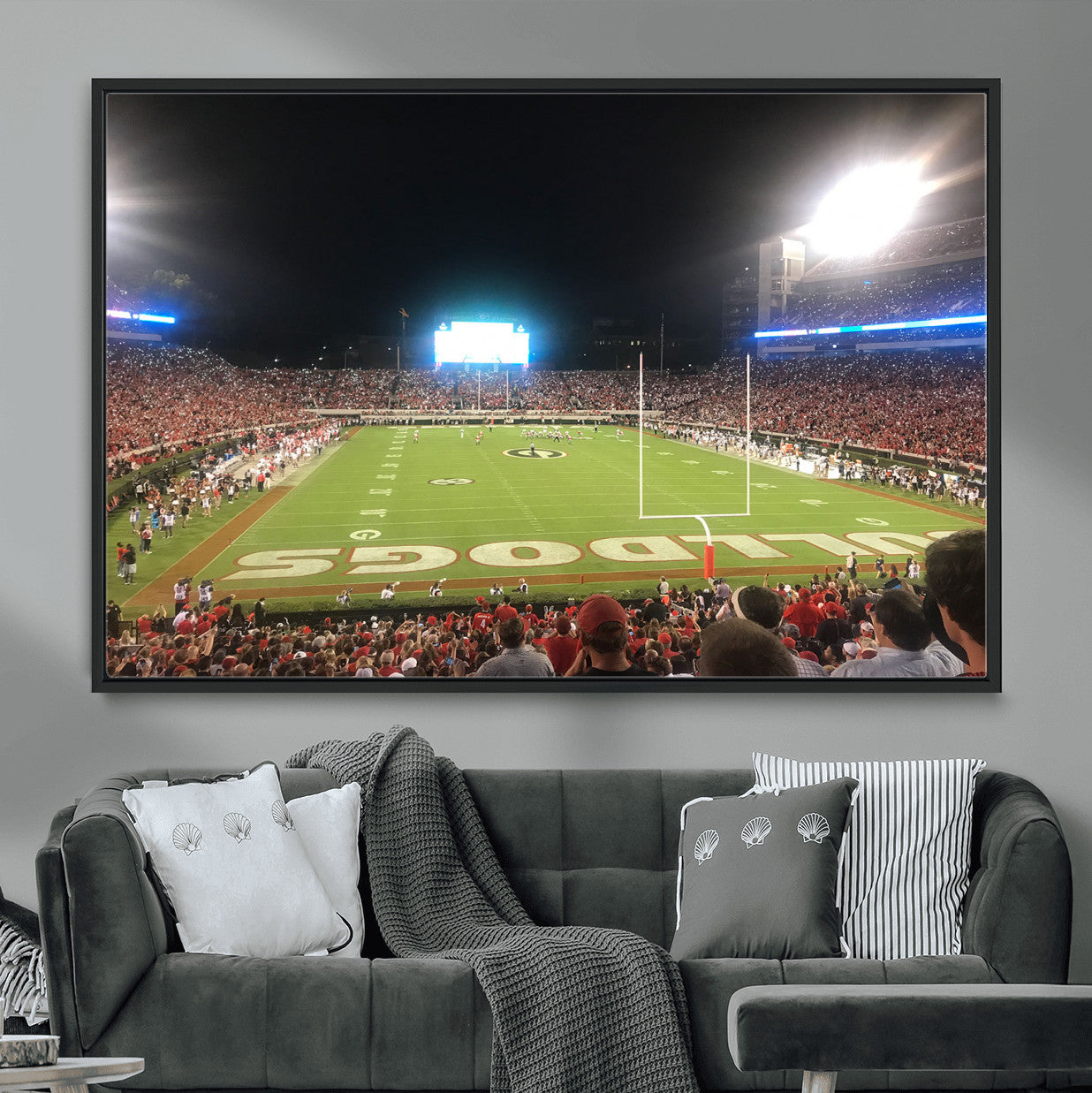 16230786-MGV-FC-36X24 - Dooley Stadium Wall Art, Sports Arena Panoramic Canvas Print, Modern Stadium Landscape Artwork for Home, Office
