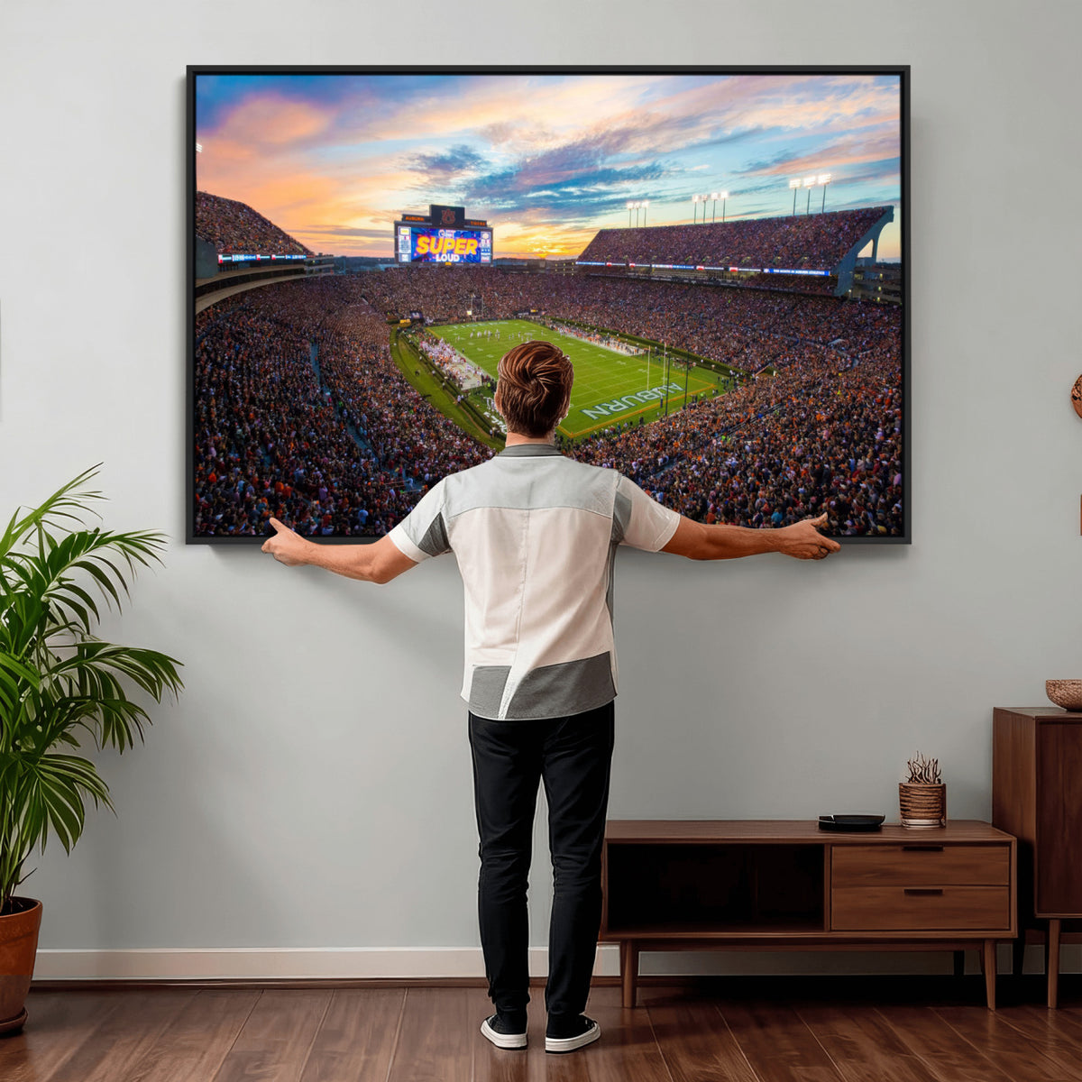 29755746-MGV-CV-36X24 - Jordan-Hare Stadium Wall Art Canvas Print, Football Stadium
