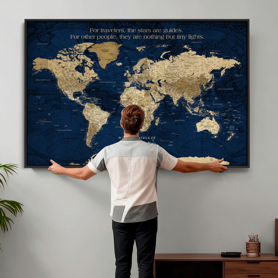 12665245-MGV-FC-36X24 - Personalized Push Pin World Map Wall Art Canvas Print with Pins – Customize  Travel Tracker Map for Home and Office Décor