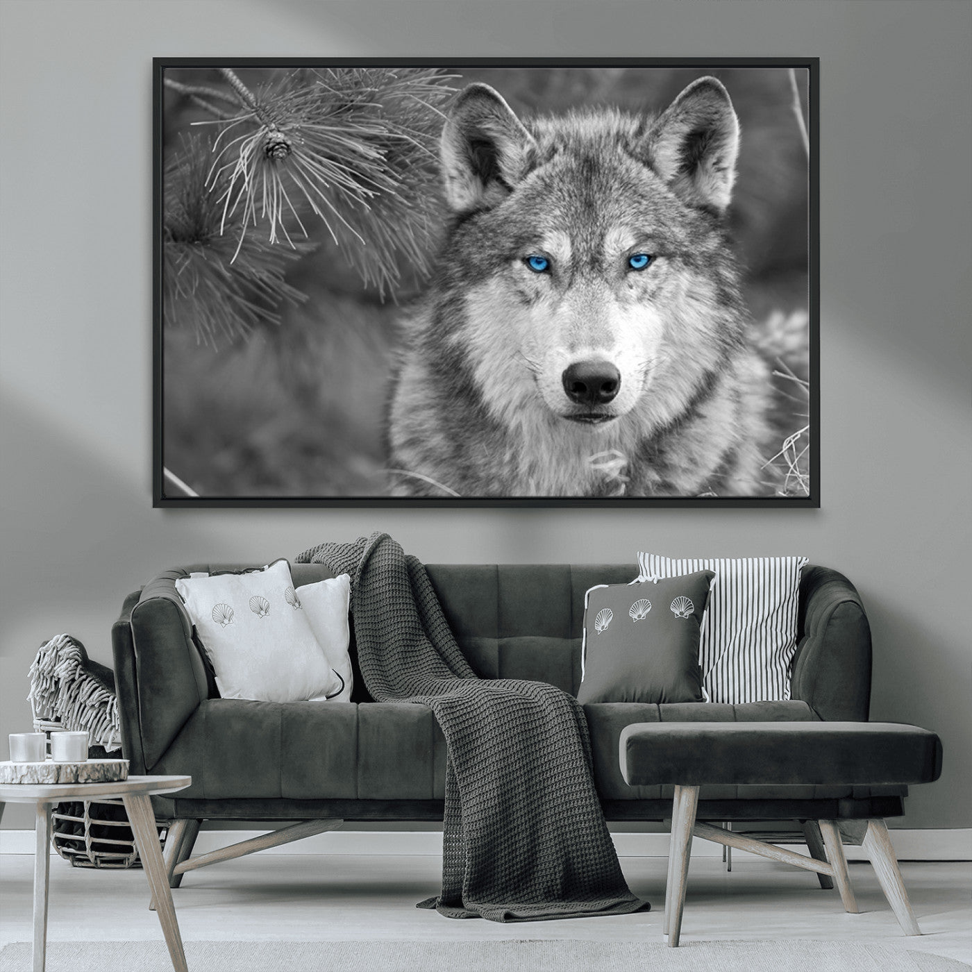 MGV-FC-36X24 - Wild Wolf Blue Eye Wall Art Canvas Print