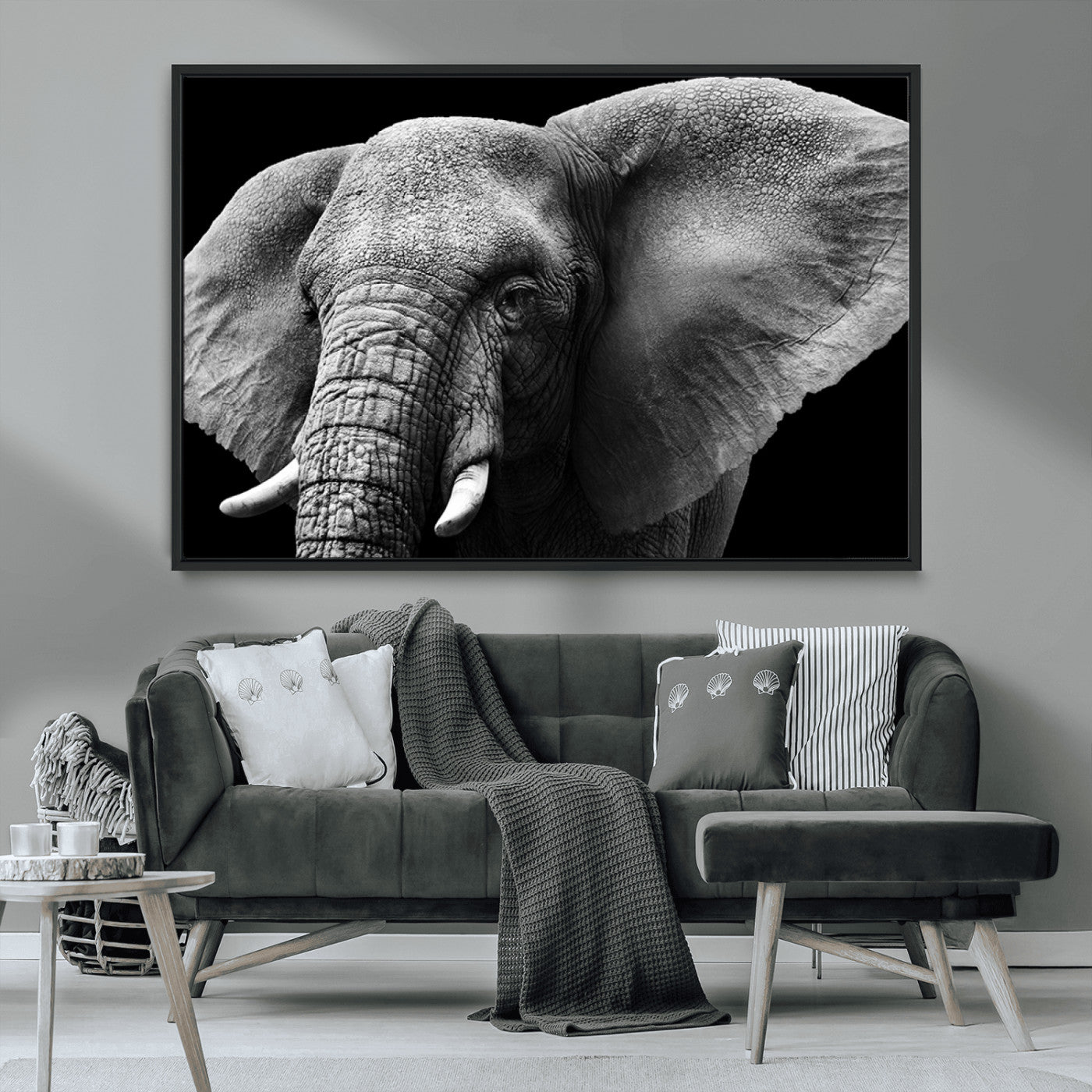 MGV-FC-36X24 - Big Elephant Close Up Wall Art Canvas Print