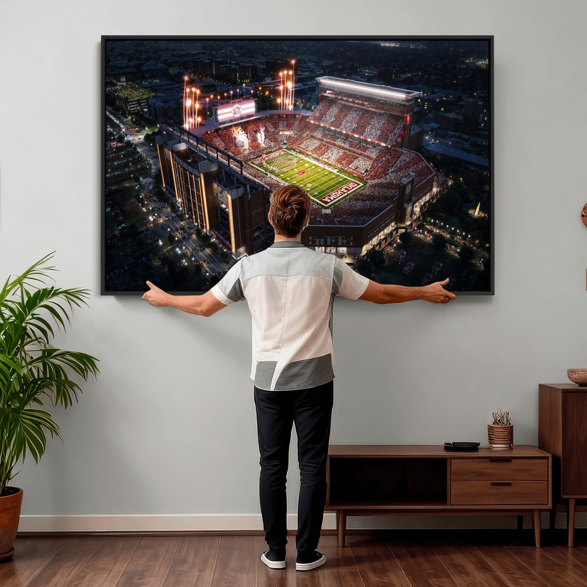 16867141-MGV-CV-36X24 - Oklahoma Memorial Stadium, Gaylord Memorial Stadium Wall Art