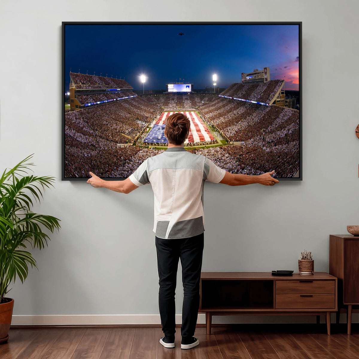 12979182-MGV-CV-36X24 - Oklahoma Sooners Memorial Stadium Wall Art Canvas Print
