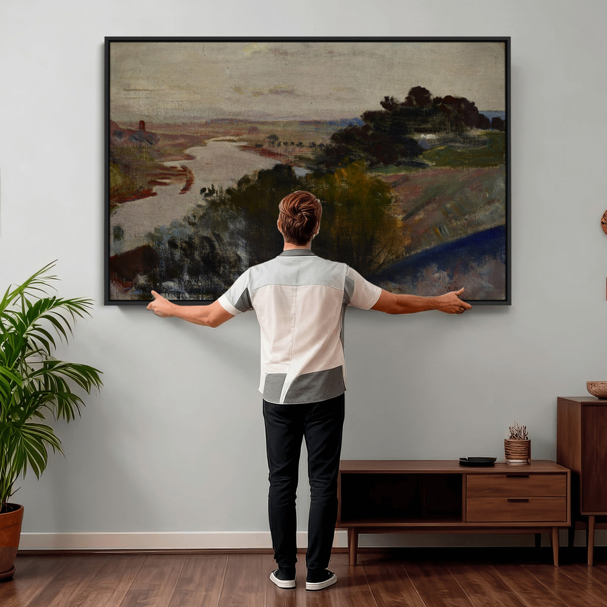 55507874-_Poster-30x20 - Jacek Malczewski Landscape at the Vistula Wall Art Canvas Print