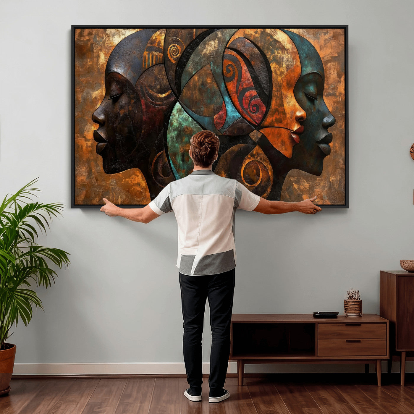 81517886-MGV-CV-36X24 - Abstract Afro American Women Wall Art Canvas Print
