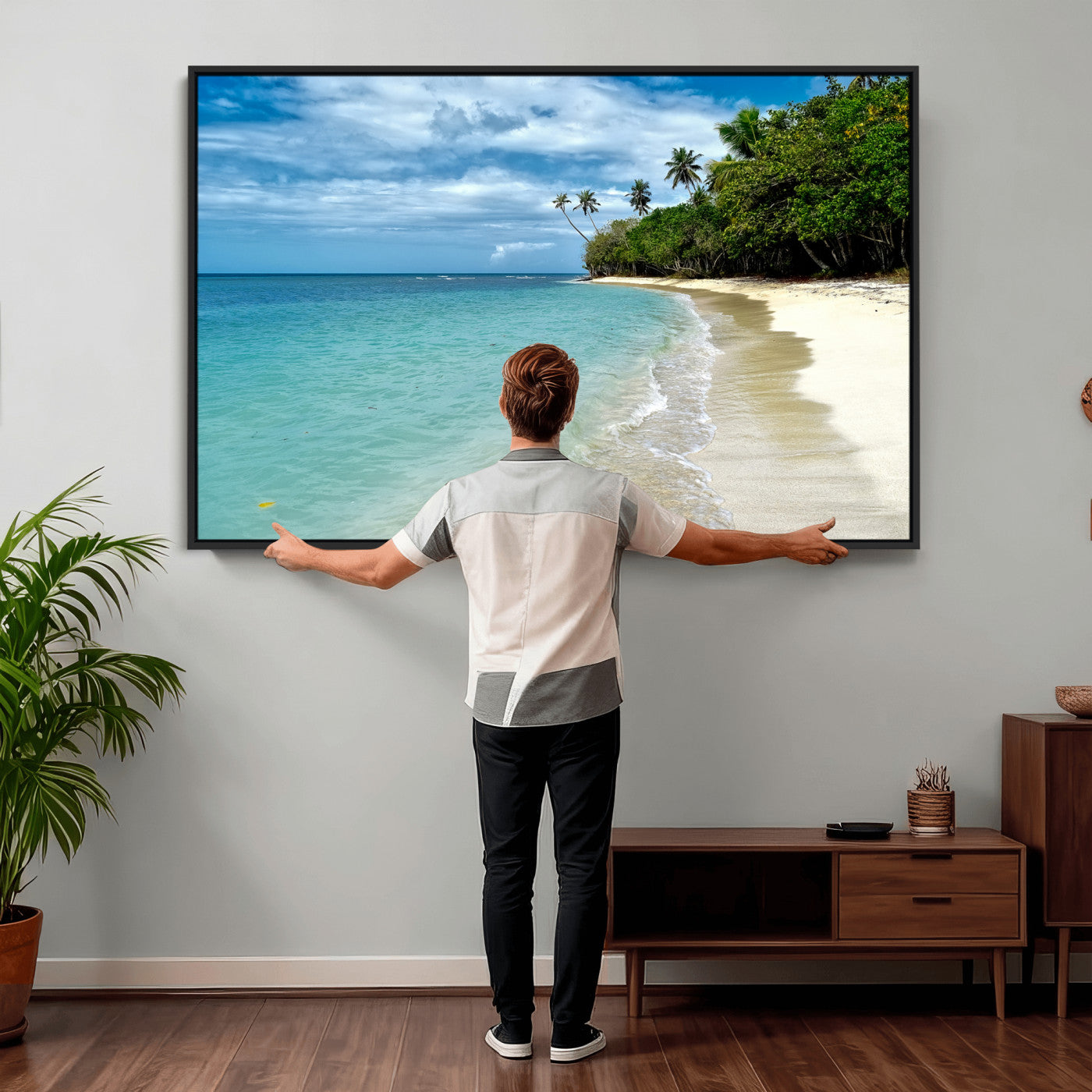 50626792-MGV-CV-36X24 - Puerto Rico Beach Paradise Wall Art – Tropical Coastal Print
