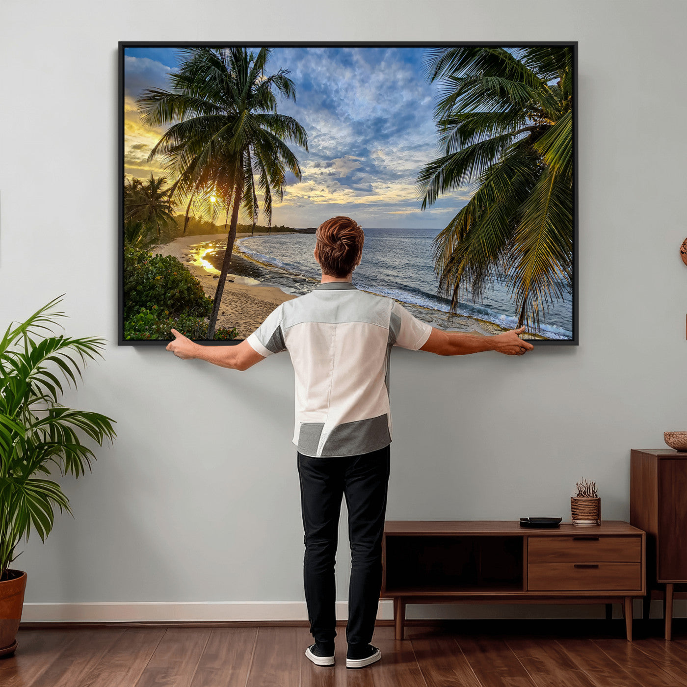 83399063-MGV-CV-36X24 - Puerto Rico Beach Paradise Wall Art – Tropical Coastal Print