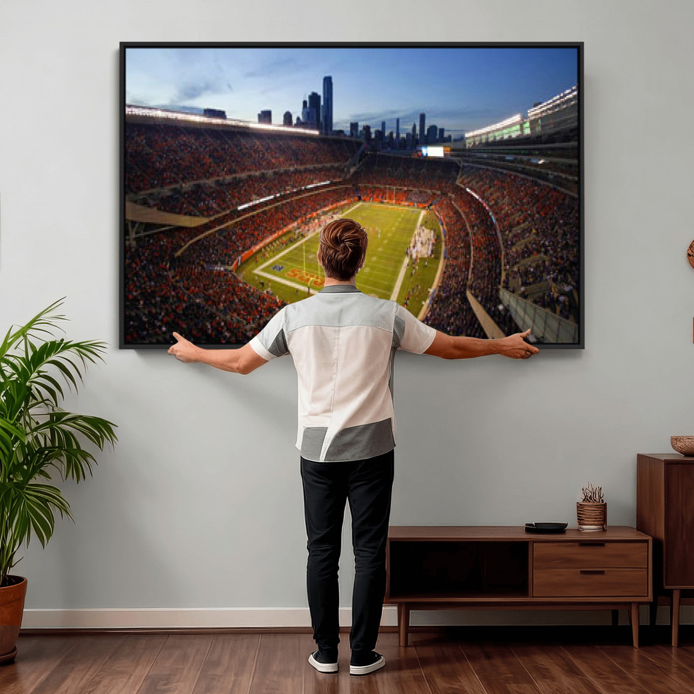 50691720-MGV-CV-36X24 - Chicago Bears Soldier Field Canvas Wall Art, NFL Stadium Panorama Print, Football Arena Photography for Sports Fans