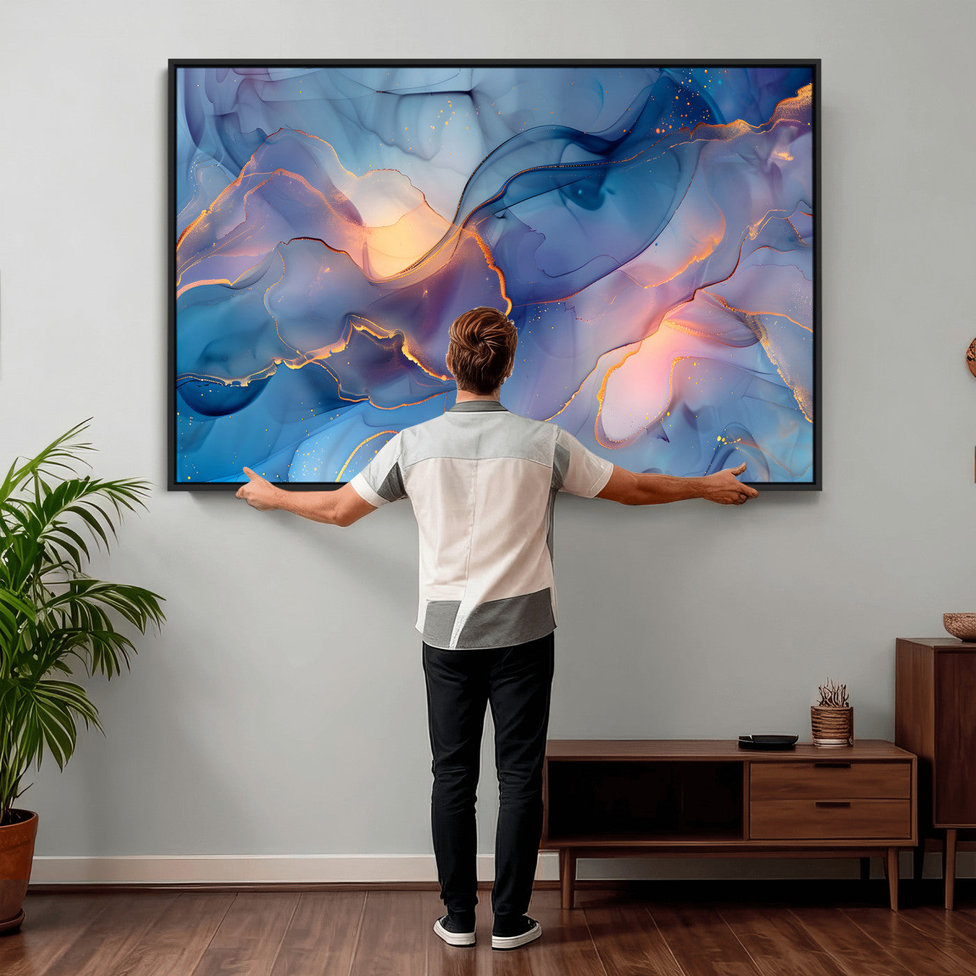 13710509-MGV-CV-36X24 - Colorful Abstract Canvas Wall Art Print, Vibrant Popup Color Art Print