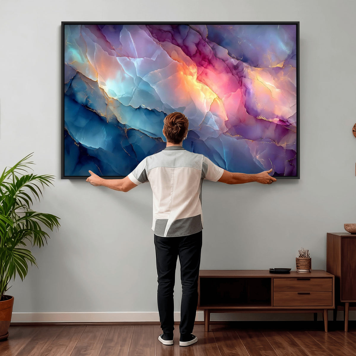 28163849-MGV-CV-36X24 - Colorful Abstract Canvas Wall Art Print, Vibrant Popup Color Art Print