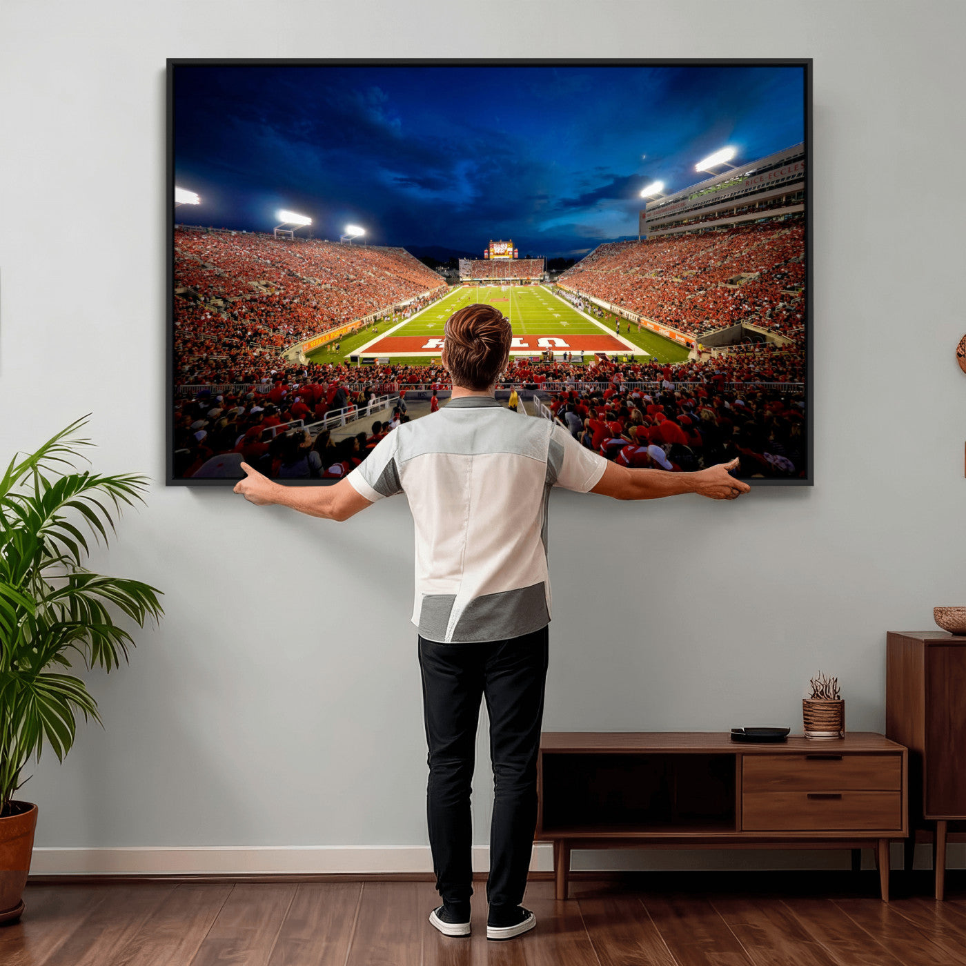 74019251-MGV-CV-36X24 - Rice-Eccles Stadium Wall Art Canvas Print - Utah Salt Lake City Stadium Print