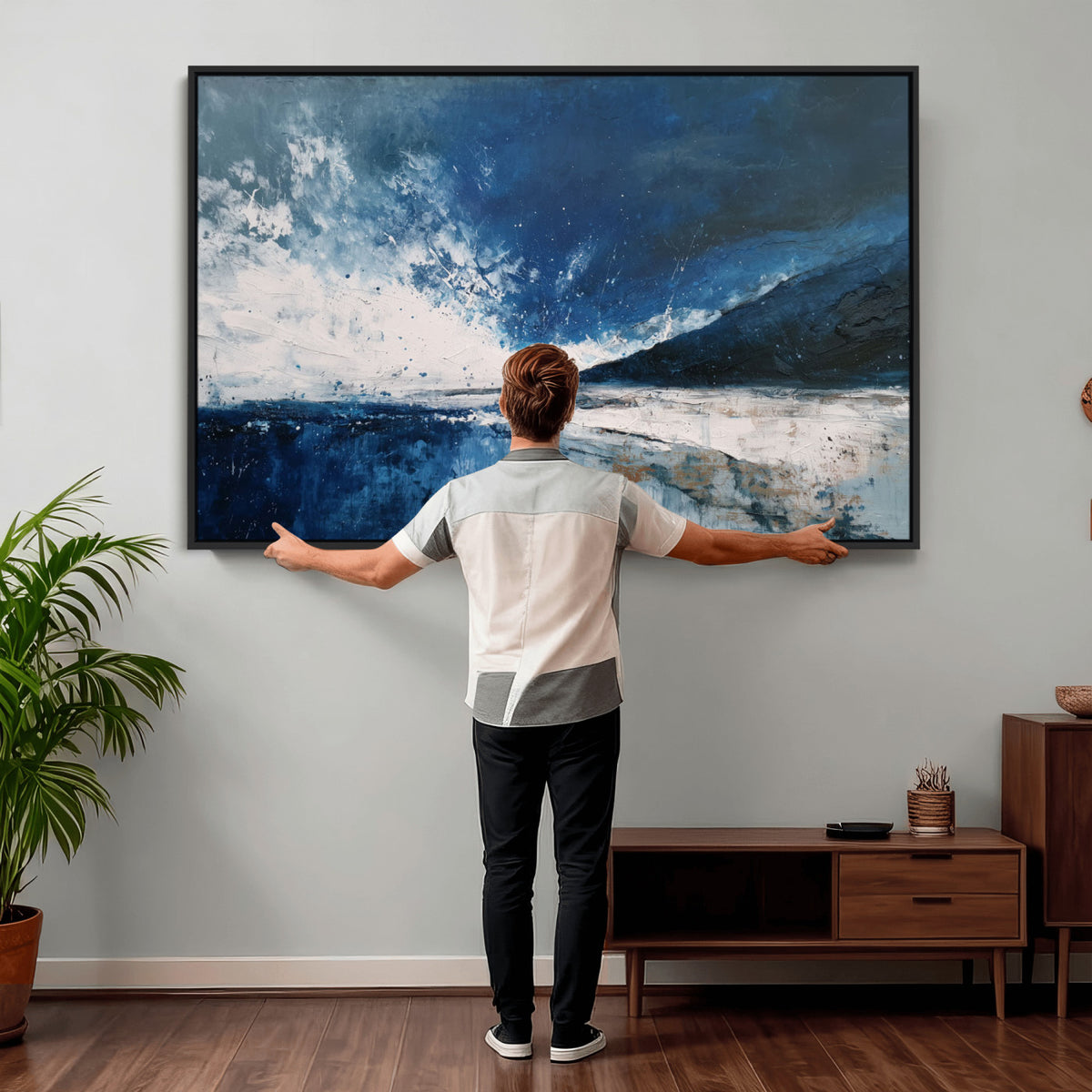 76136620-MGV-CV-36X24 - Extra Large Abstract Wall Art Canvas Print