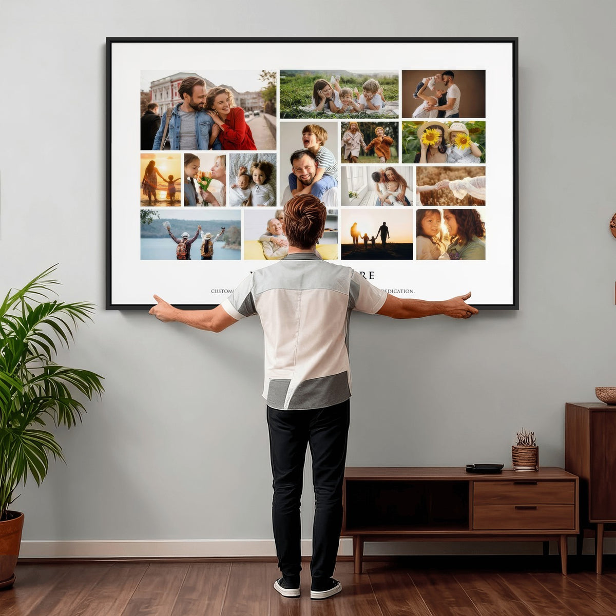Custom Family Photo Collage Canvas Print, Personalized Gift