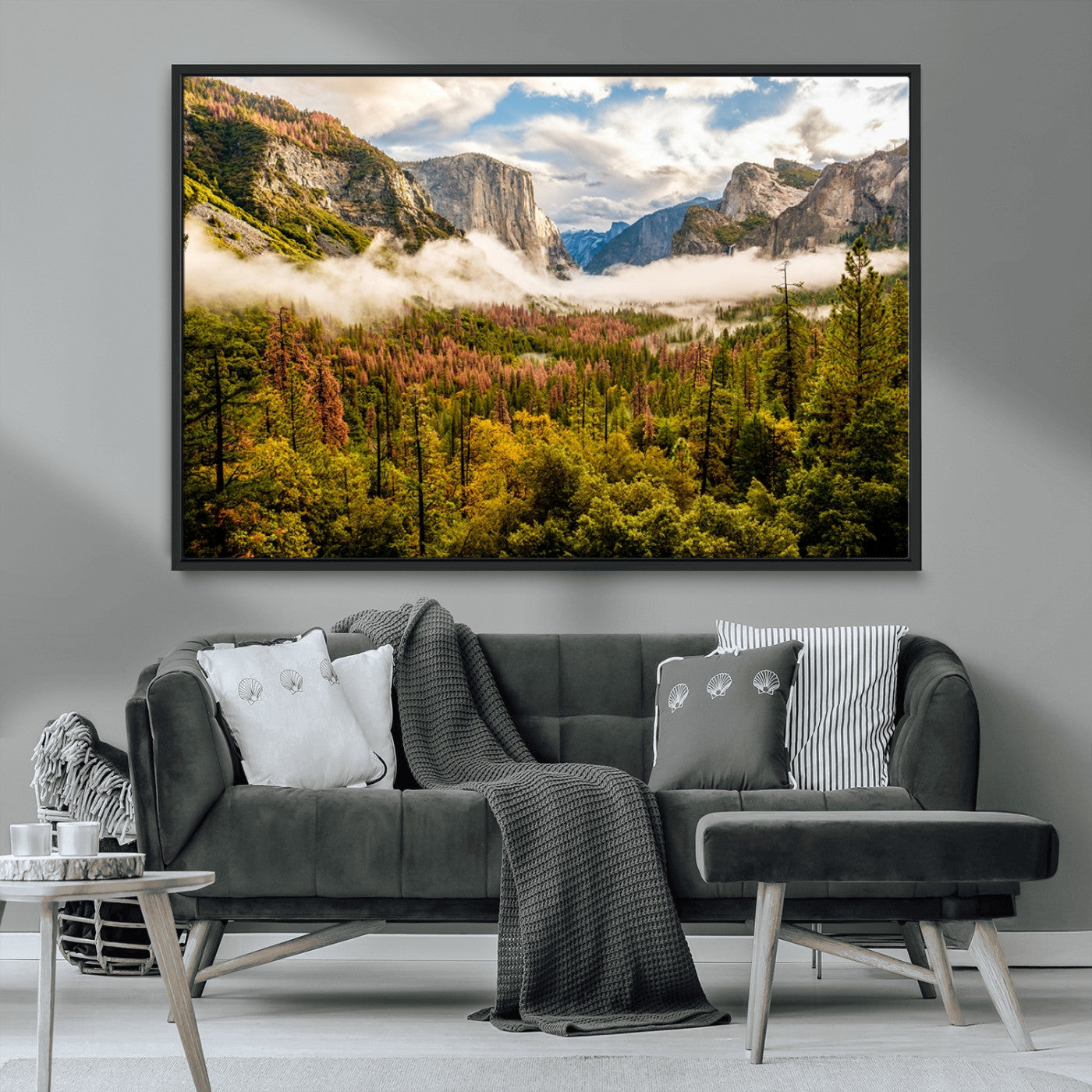 MGV-FC-36X24 - Half Dome Yosemite Canvas Wall Art – Majestic Triptych Landscape Print – National Park Nature Decor