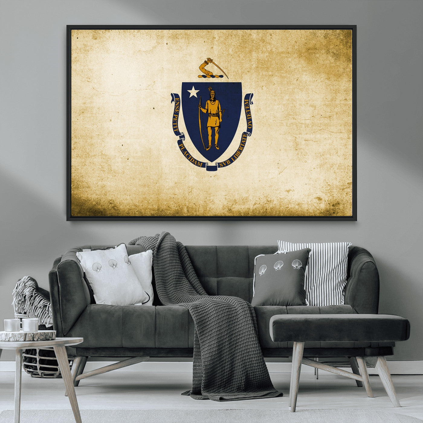 MGV-FC-36X24 - Massachusetts Flag Wall Art Canvas Print