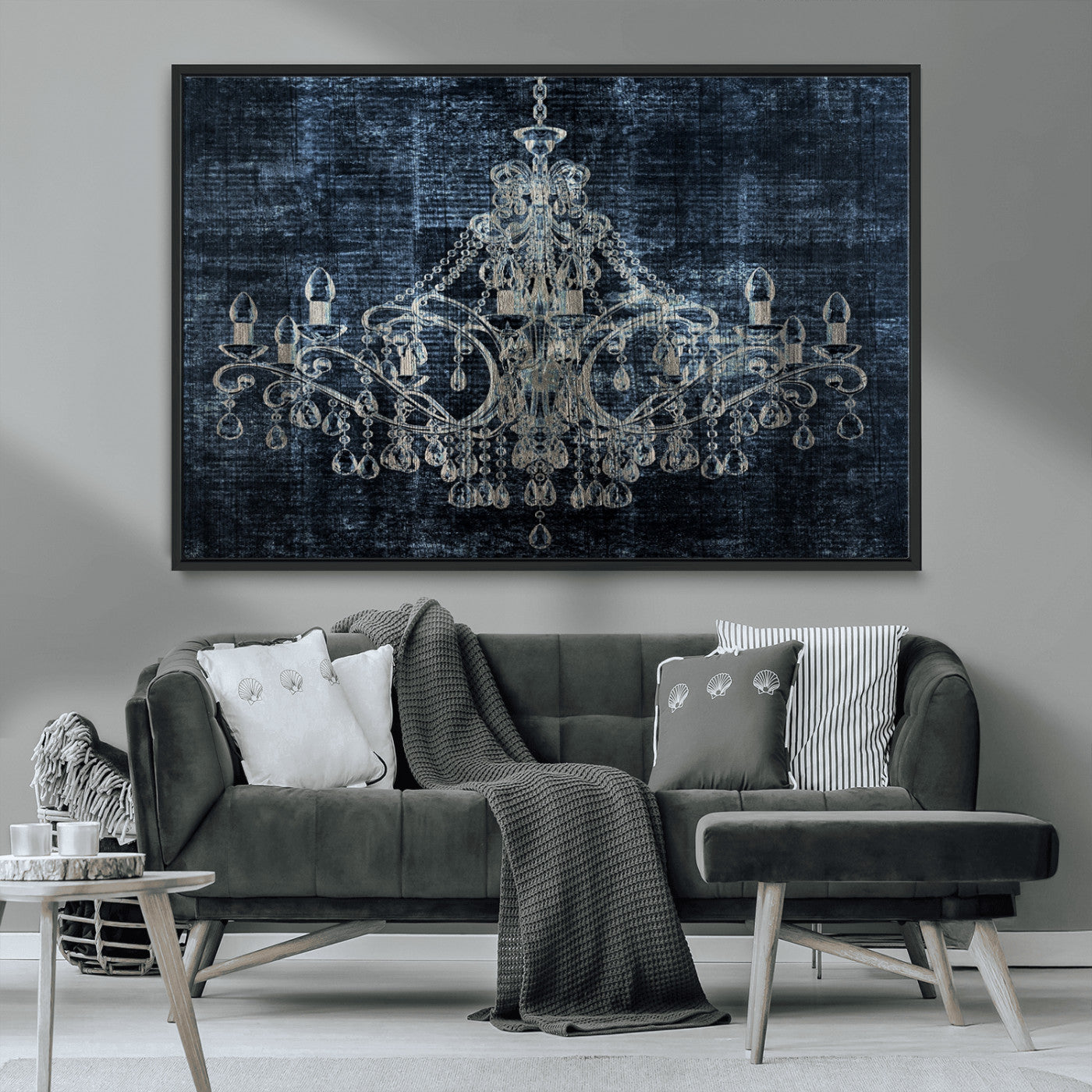 MGV-FC-36X24 - Dark Chandelier Wall Art Canvas Print