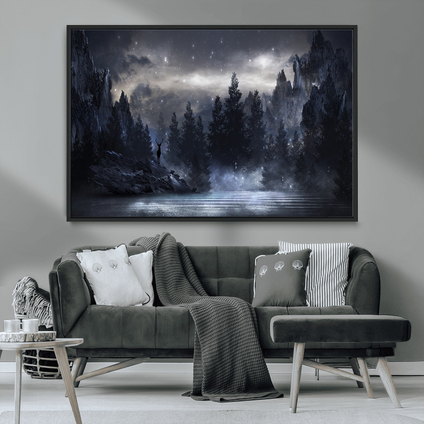 MGV-FC-36X24 - Night Landscape and Trees Wall Art Canvas Print