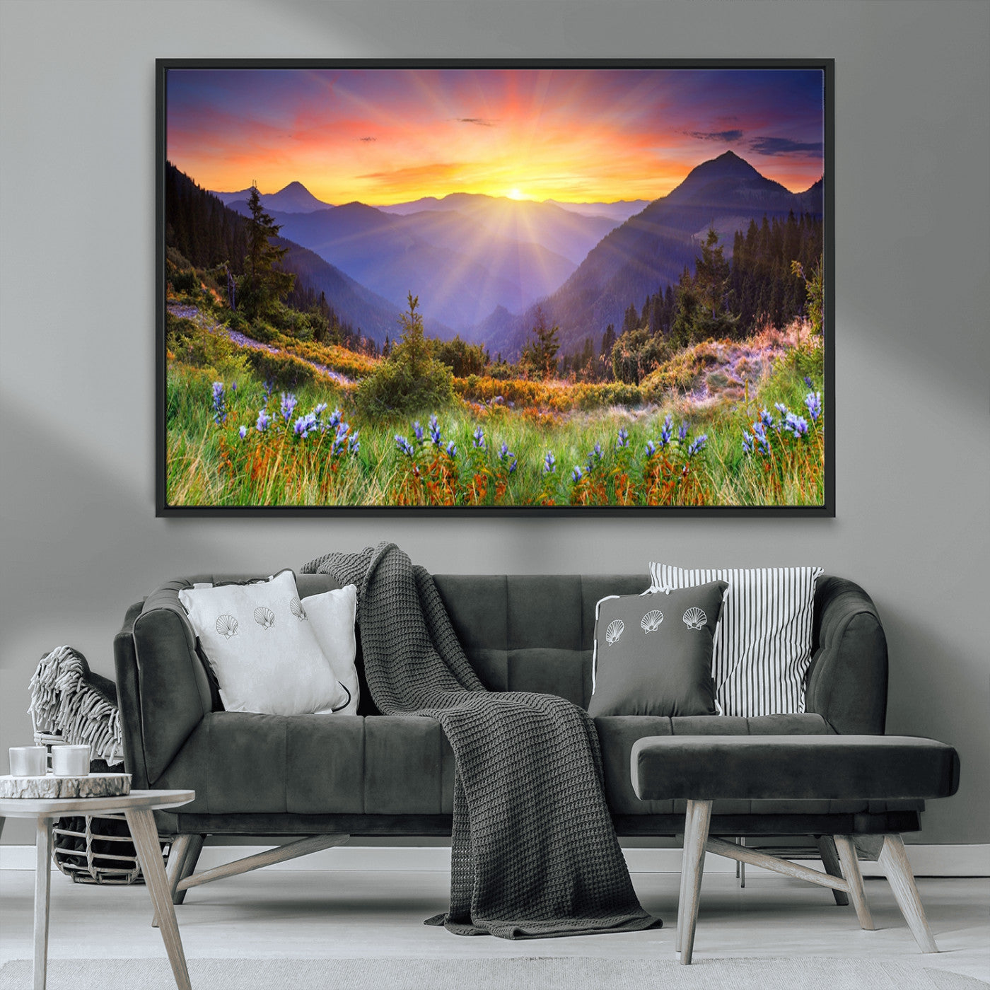MGV-FC-36X24 - Mountain and Spring Wall Art Canvas Print