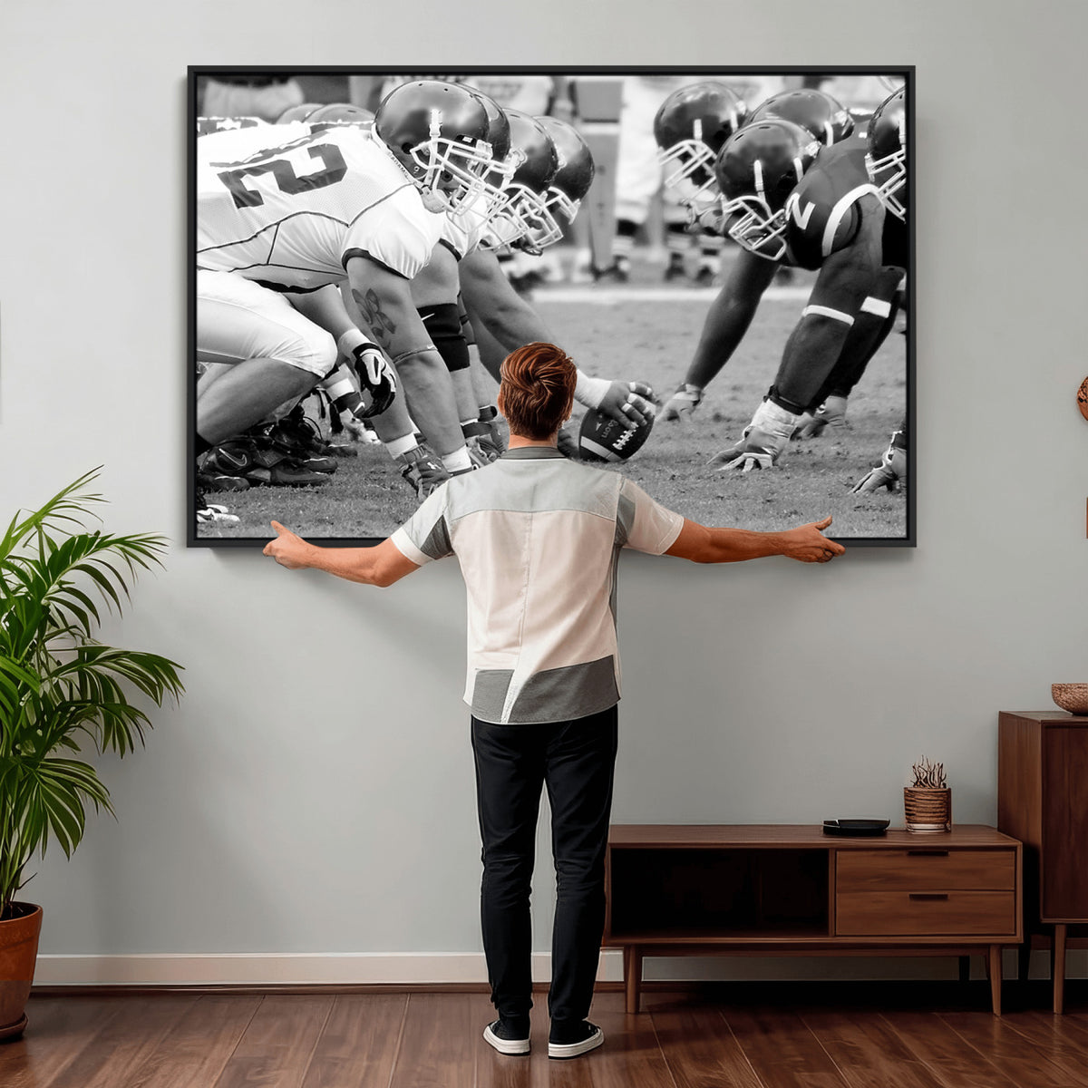 97432-MGV-CV-36X24 - American Football Player Wall Art Canvas Print