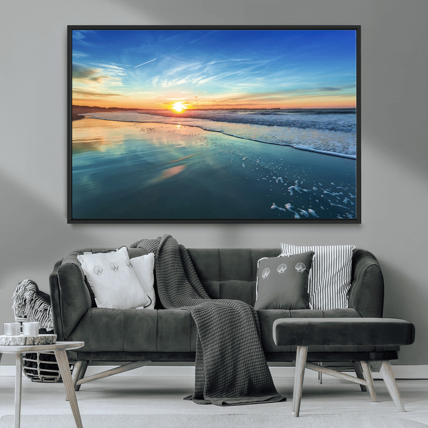 MGV-FC-36X24 - Blue Sky and Beach Wall Art Canvas Print