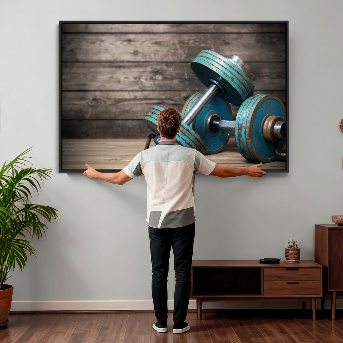39364-MGV-CV-36X24 - Dumbbell and Sport Wall Art Canvas Print