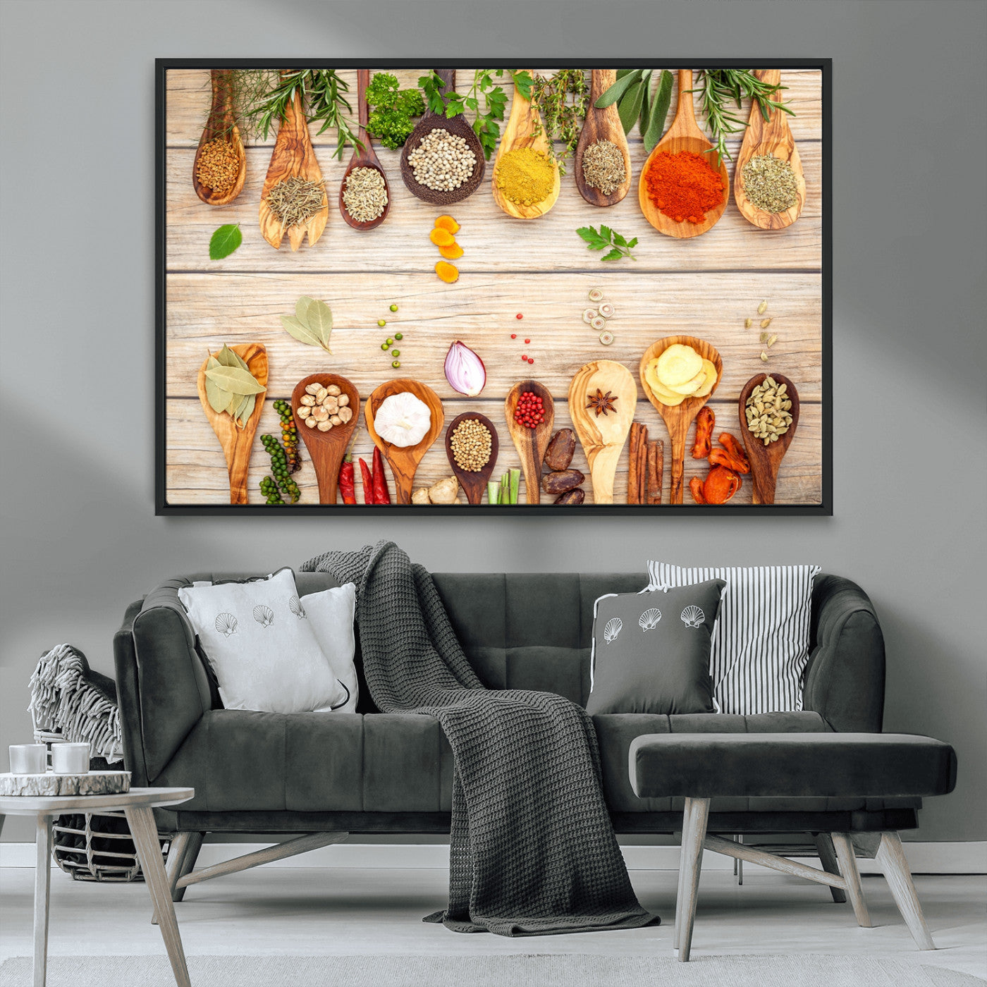 MGV-FC-36X24 - Kitchen Spice on the Table Wall Art, Kitchen Spice Wall Art Canvas Print