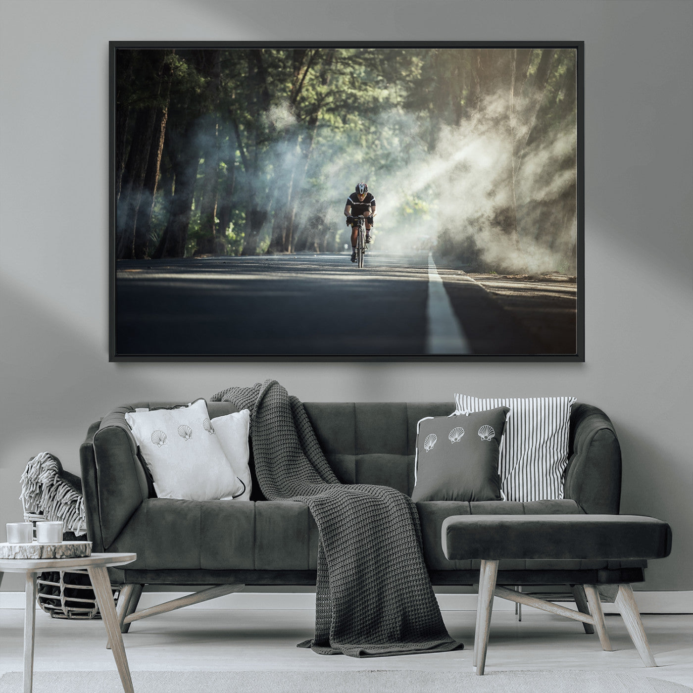MGV-FC-36X24 - Cycling Road Bike in the Morning, Cycling Road Bike Canvas Print
