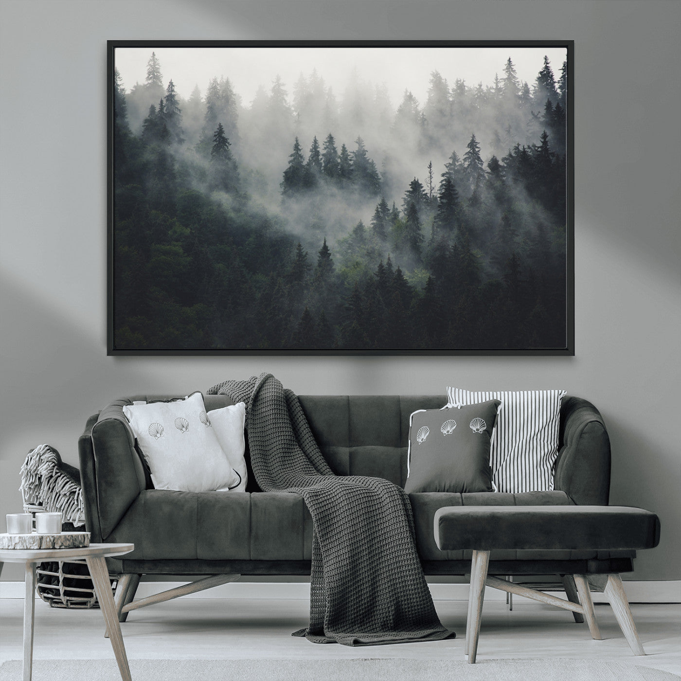 MGV-FC-36X24 - Nature Wall Decor - Serene Triptych Nature Print – Woodland Landscape Decor for Living Room or