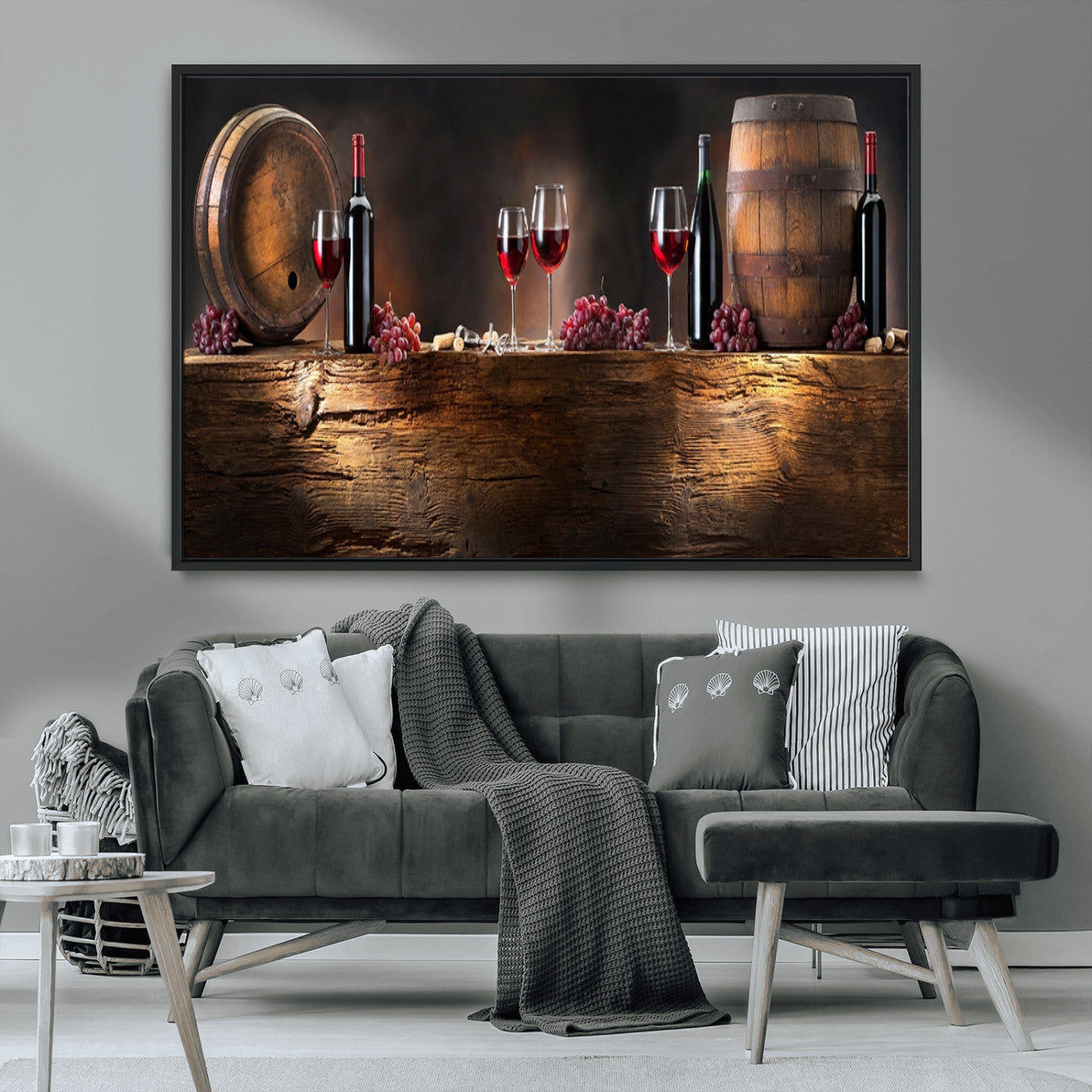 MGV-FC-36X24 - Wine and Barrels Wall Art Canvas Print