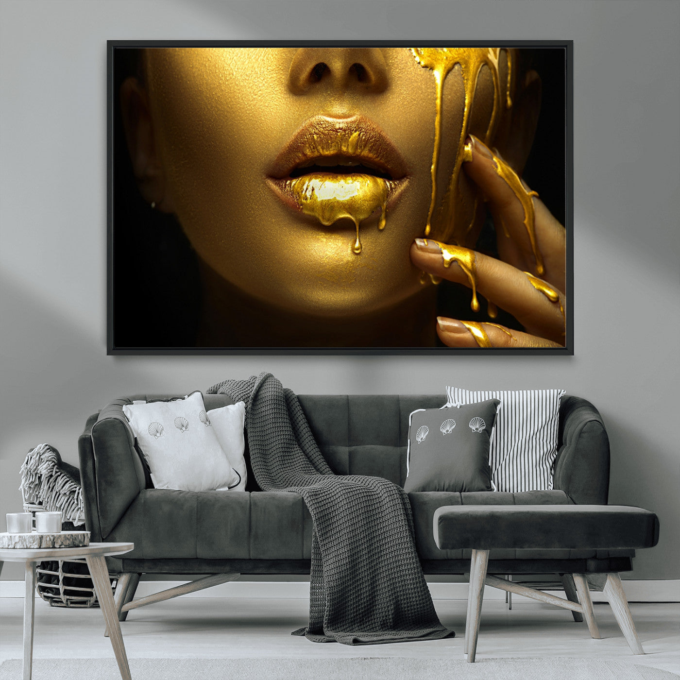 MGV-FC-36X24 - Gold and Women Wall Art Canvas Print
