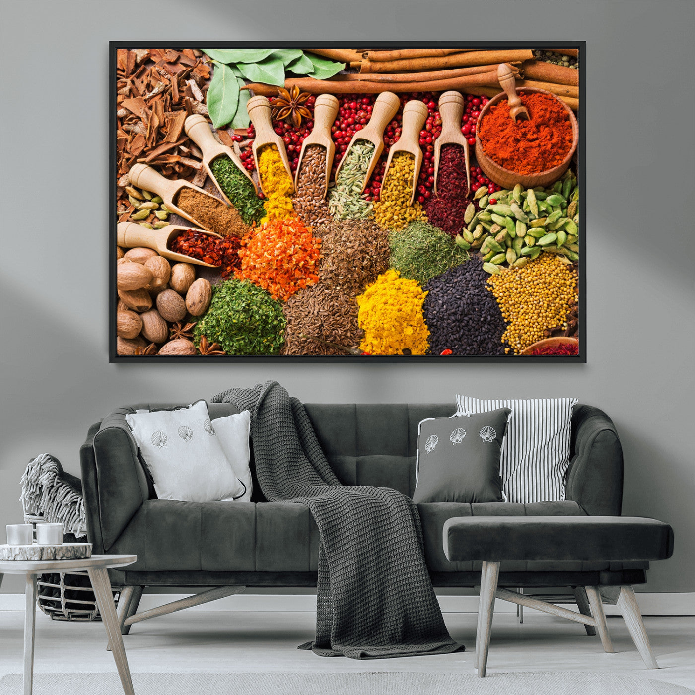 MGV-FC-36X24 - Herbs and Spices Art Canvas Print for Kitchen Kitchen, Dining Room Wall Decor