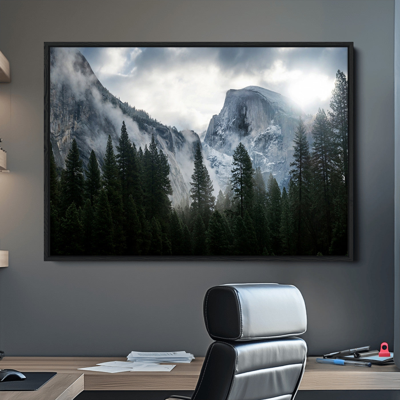 98725-MGV-CV-36X24-Wall Art Foggy Forest Landscape Canvas Print