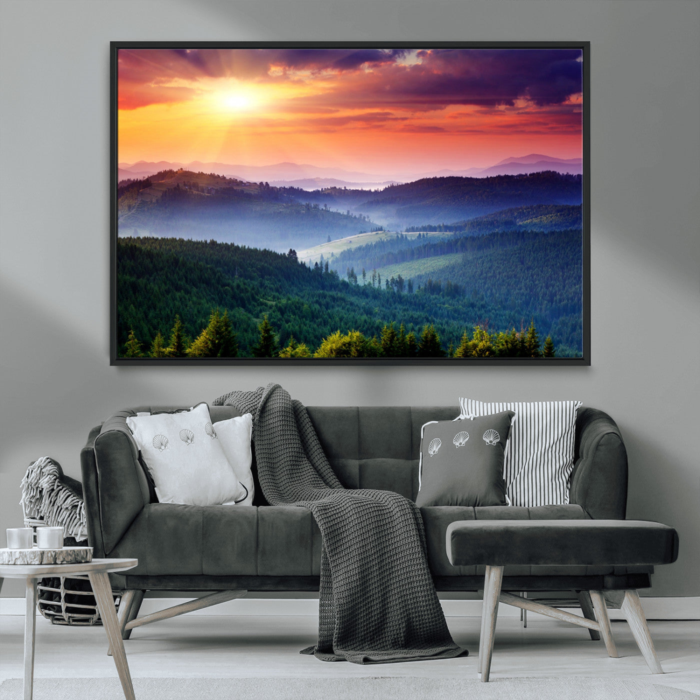 MGV-FC-36X24 - Mountain and Sunset Wall Art Canvas Print