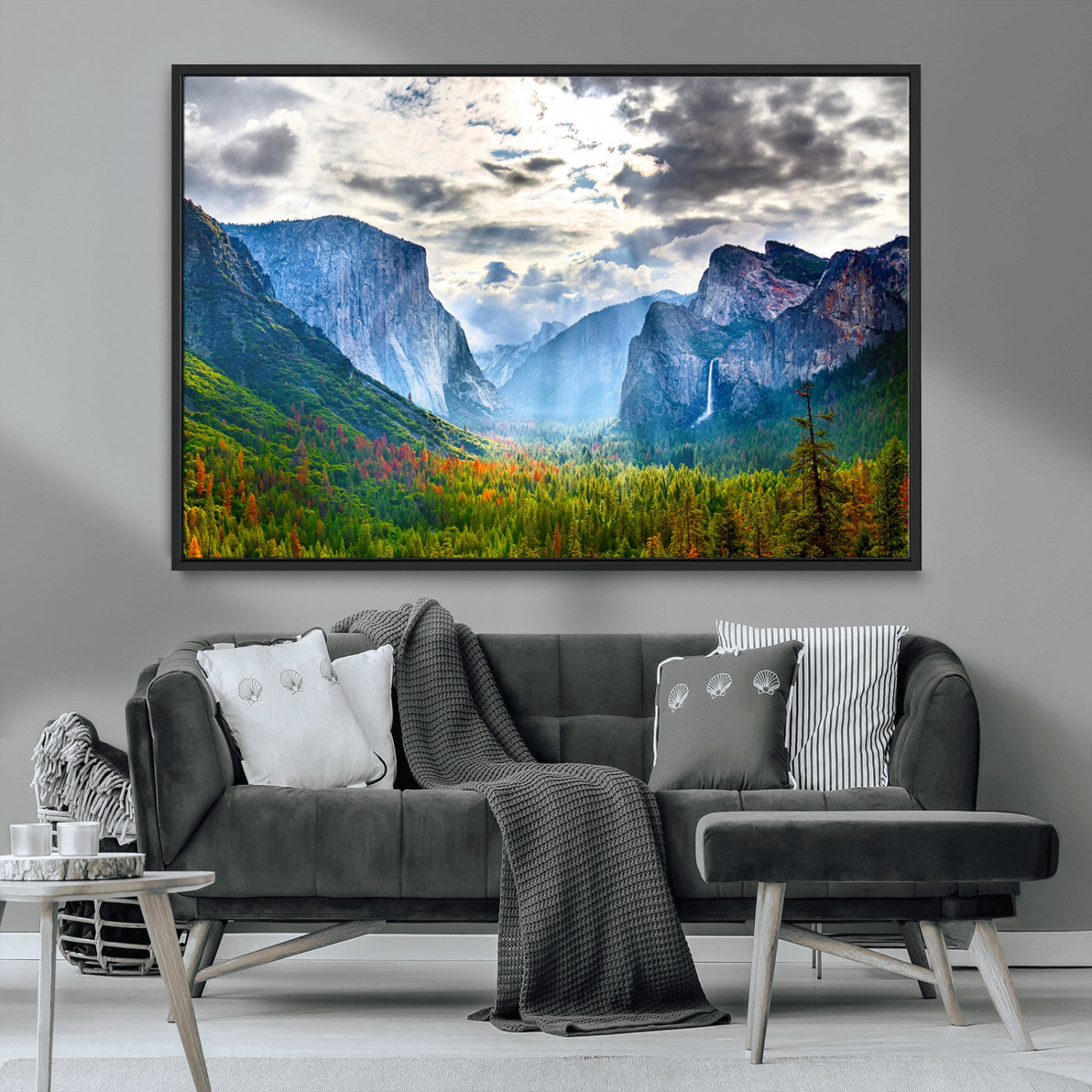 MGV-FC-36X24 - Yosemite Park Half Dome 3 Panel Canvas Print | Large Giclée Landscape Wall Art for Living Room,