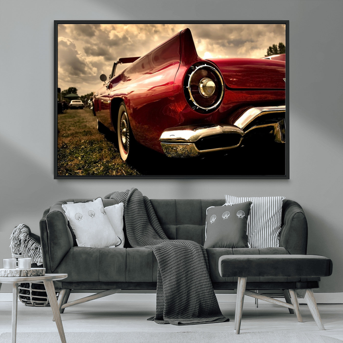 MGV-FC-36X24 - Red Classic Car Wall Art Canvas Print