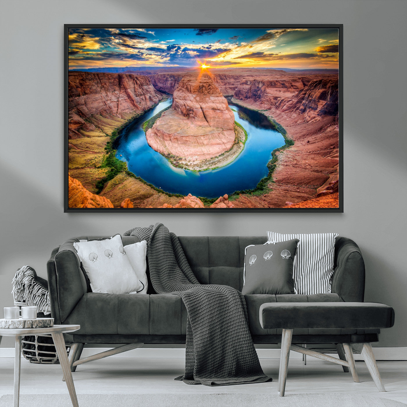 MGV-FC-36X24 - Sunset on the Horseshoe Bend Grand Canyon, Horseshoe Bend Grand Canyon Canvas Wall Art Print