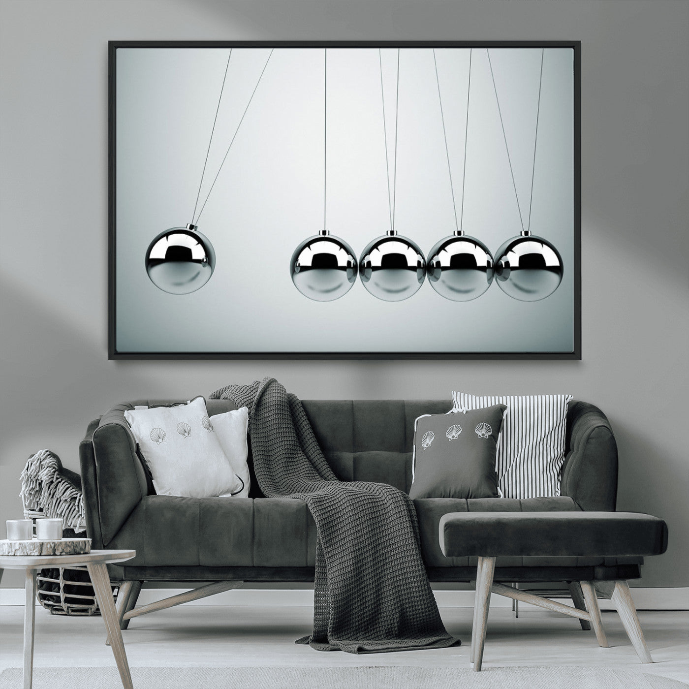 MGV-FC-36X24 - Newton's Cradle Wall Art Canvas Print, Framed Newton Cradle Wall Art