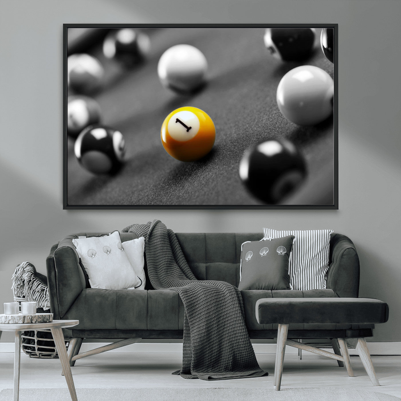 MGV-FC-36X24 - Wall Art Pool Table and Balls Canvas Print