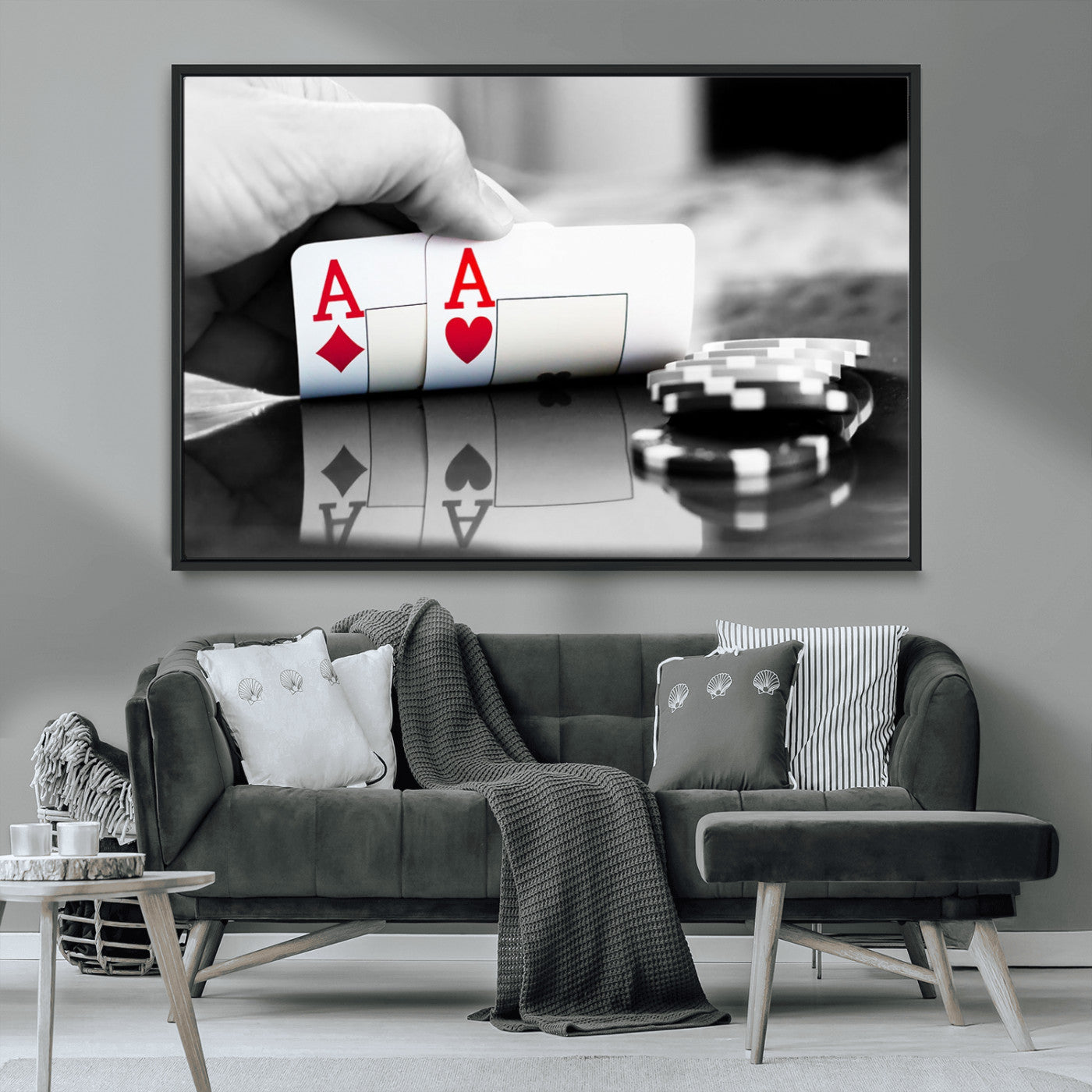 MGV-FC-36X24 - Aces Poker Art Poker Game Wall Art Canvas Print