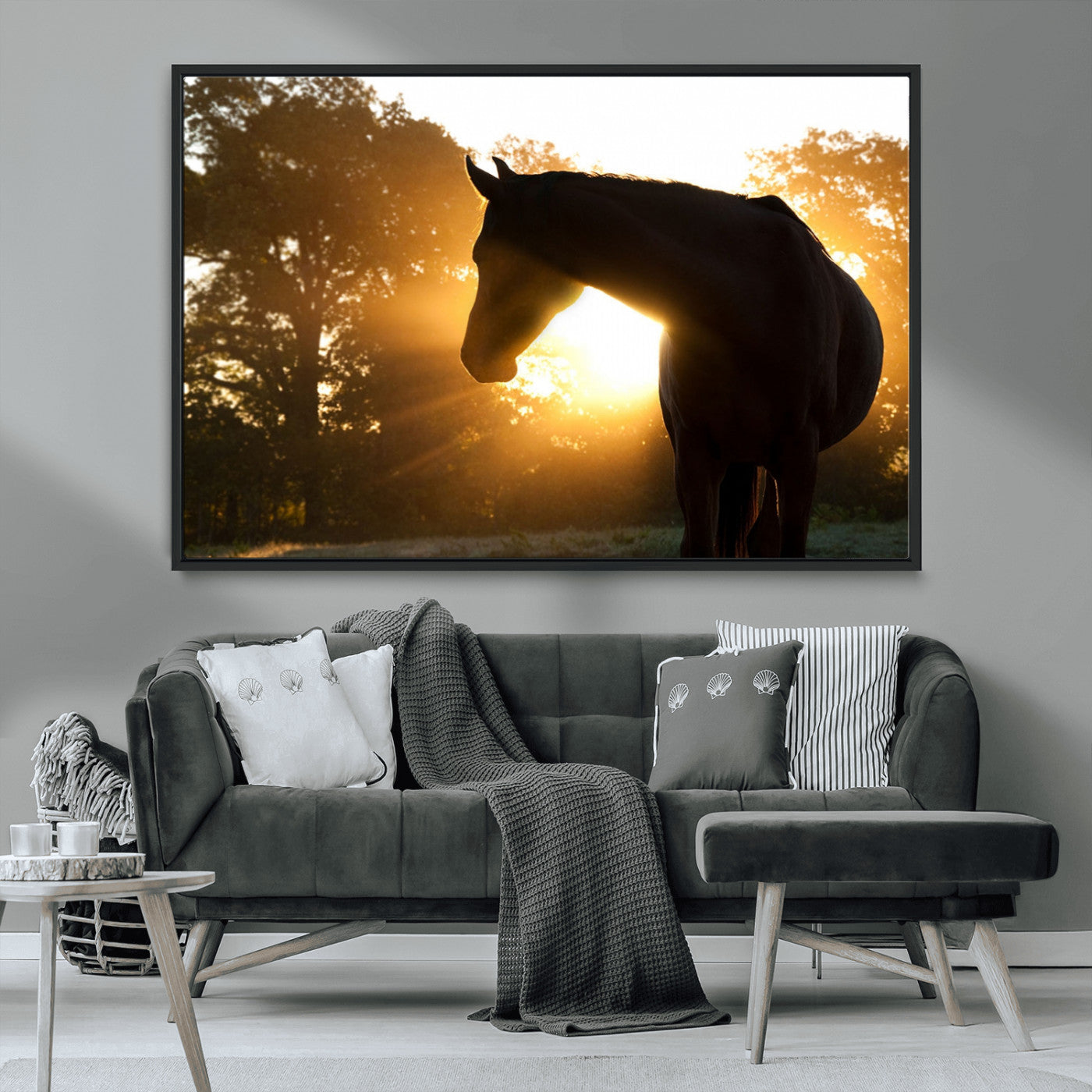 MGV-FC-36X24 - Horse at Sunset Wall Art Animal Canvas Print