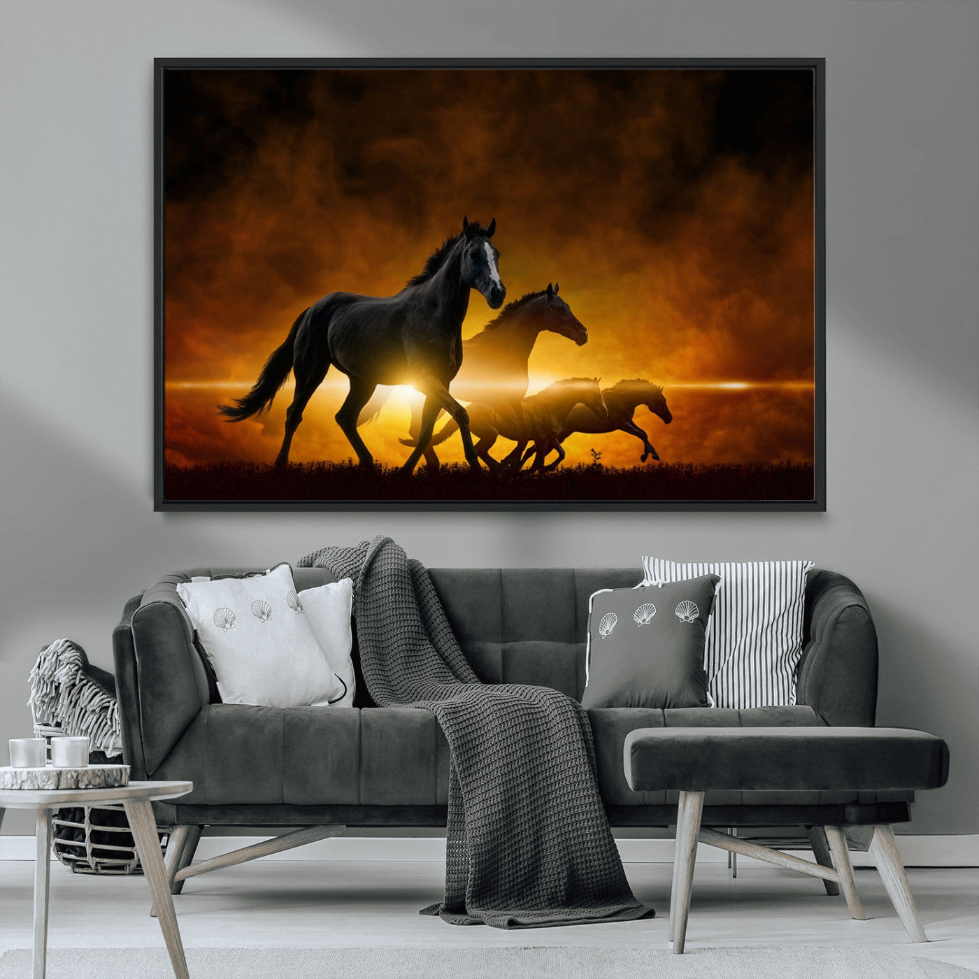 MGV-FC-36X24 - Horse Wall Art Canvas Print, Multi Panel Animal Canvas Print