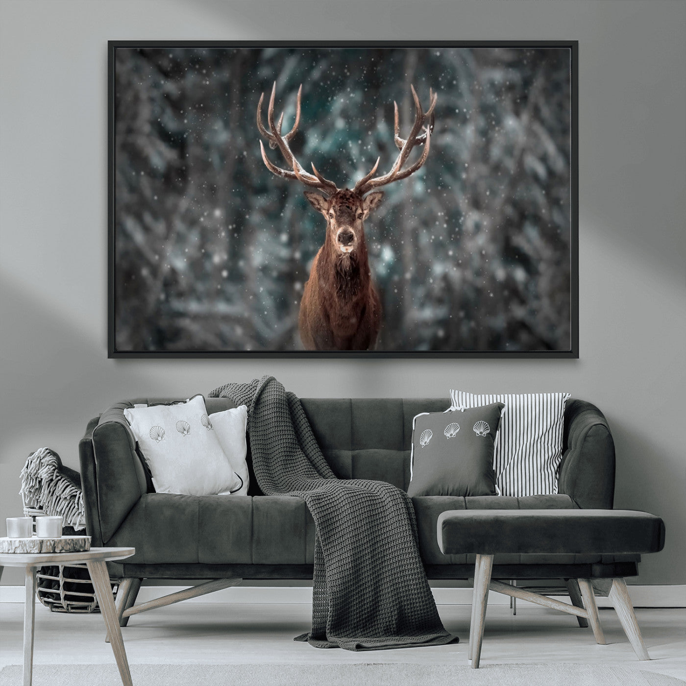 MGV-FC-36X24 - Wall Art Deer Art Animal Canvas, Framed Wall Art Deer Canvas Print
